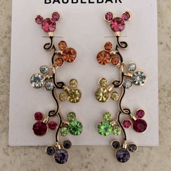 Disney x BAUBLEBAR Mickey Mouse Rhinestone Colorful Earrings New - Picture 6 of 6
